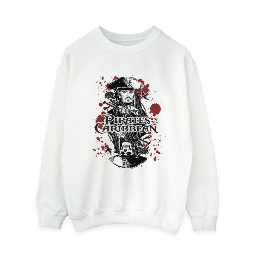 Pirates of the Caribbean Womens/Ladies Jack Sparrow Sweatshirt / White